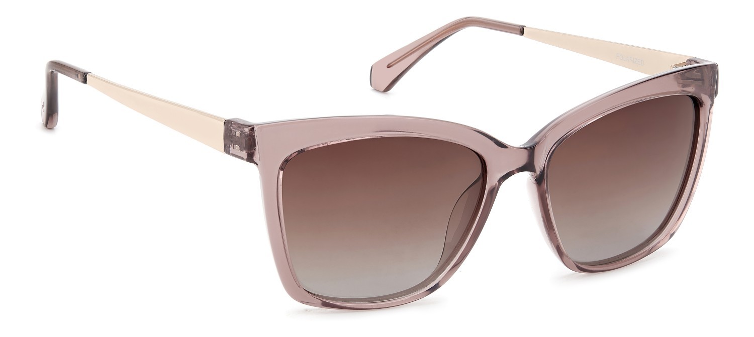 Sunglasses Privé Revaux Art Crawl/G 208114 3DV LA color crystal pink shape square lenses brown shaded polarized