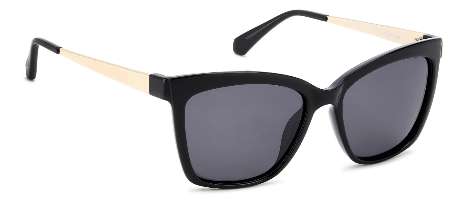 Sunglasses Privé Revaux Art Crawl/G 208114 807 M9 color black shape square lenses grey polarized