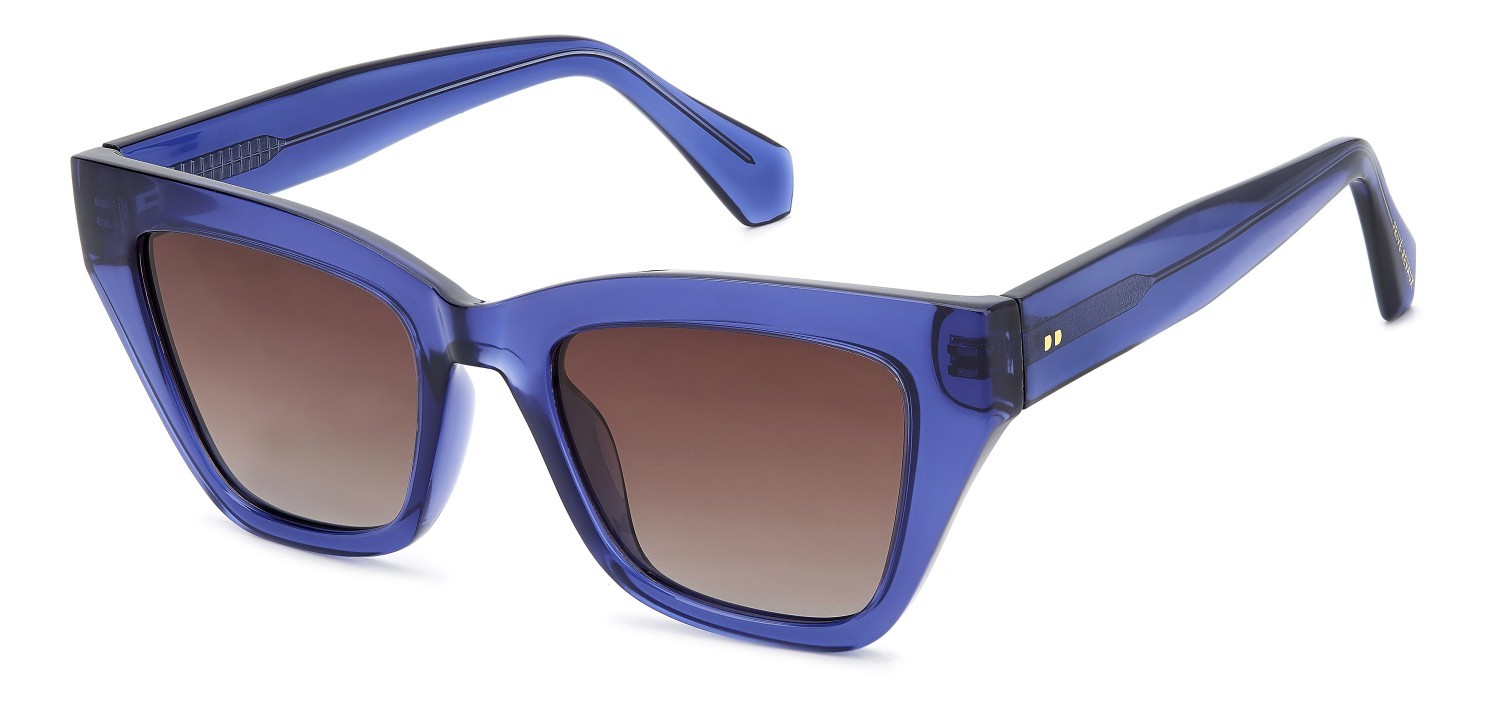 Sunglasses Privé Revaux Sun State/S 208119 WOI MF color blue violet shape cat eye lenses violet mirror polarized