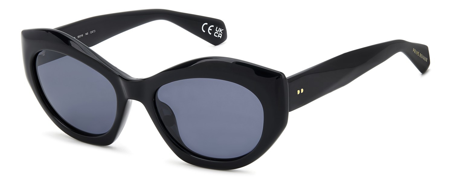 Sunglasses Privé Revaux To Nowhere/G 208122 807 M9 color black shape cat eye lenses grey polarized