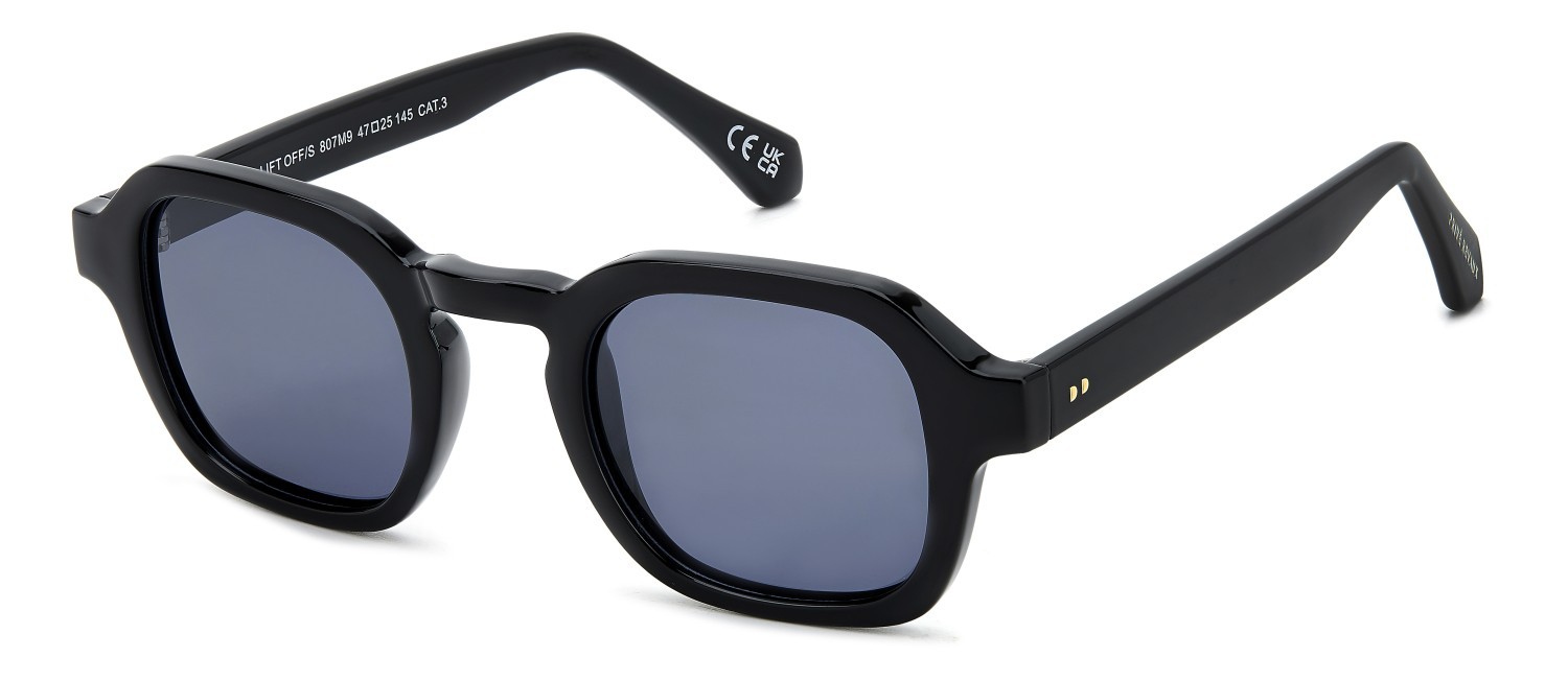 Sunglasses Privé Revaux Lift Off/S 208123 807 M9 color black shape square lenses grey polarized