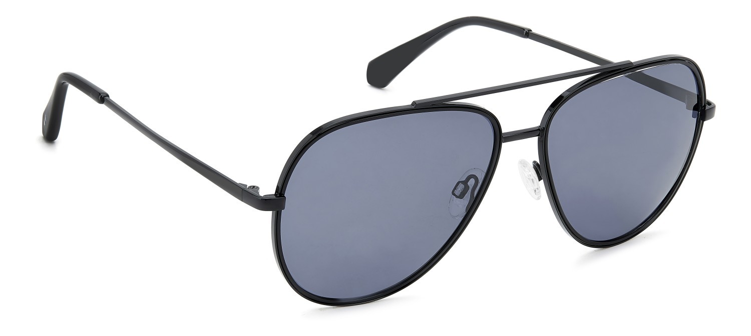 Sunglasses Privé Revaux Earth Pass/G 208124 807 M9 color black shape aviator lenses grey polarized
