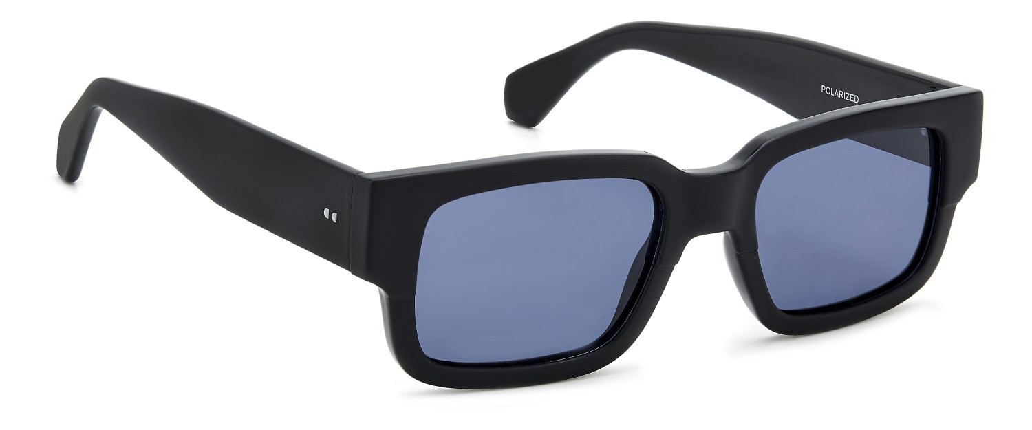 Sunglasses Privé Revaux Must Sea/S 208127 003 C3 color matte black shape rectangle lenses blue polarized
