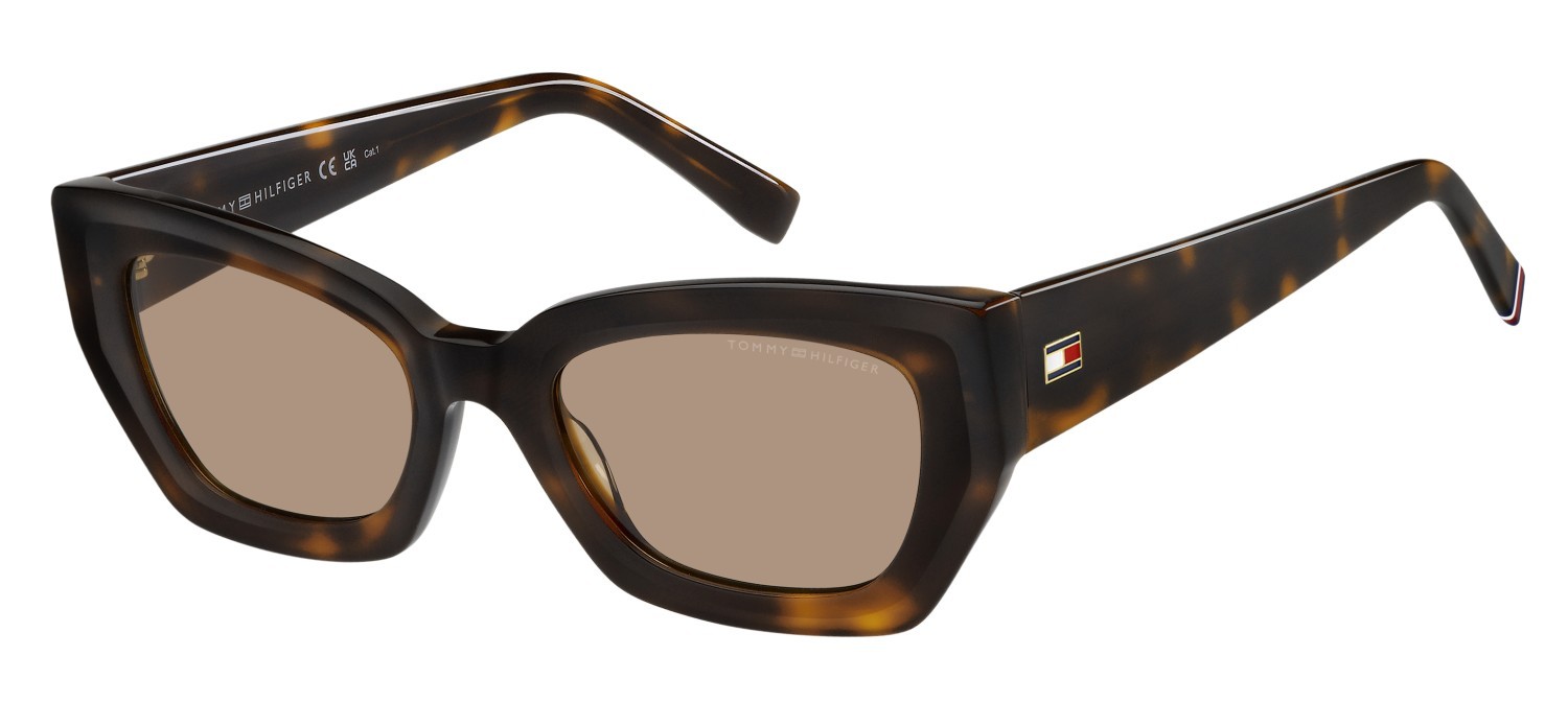 Occhiali da sole Tommy Hilfiger Th 2254/S 208130 05L 70 colore havana 2 forma cat eye lenti brown