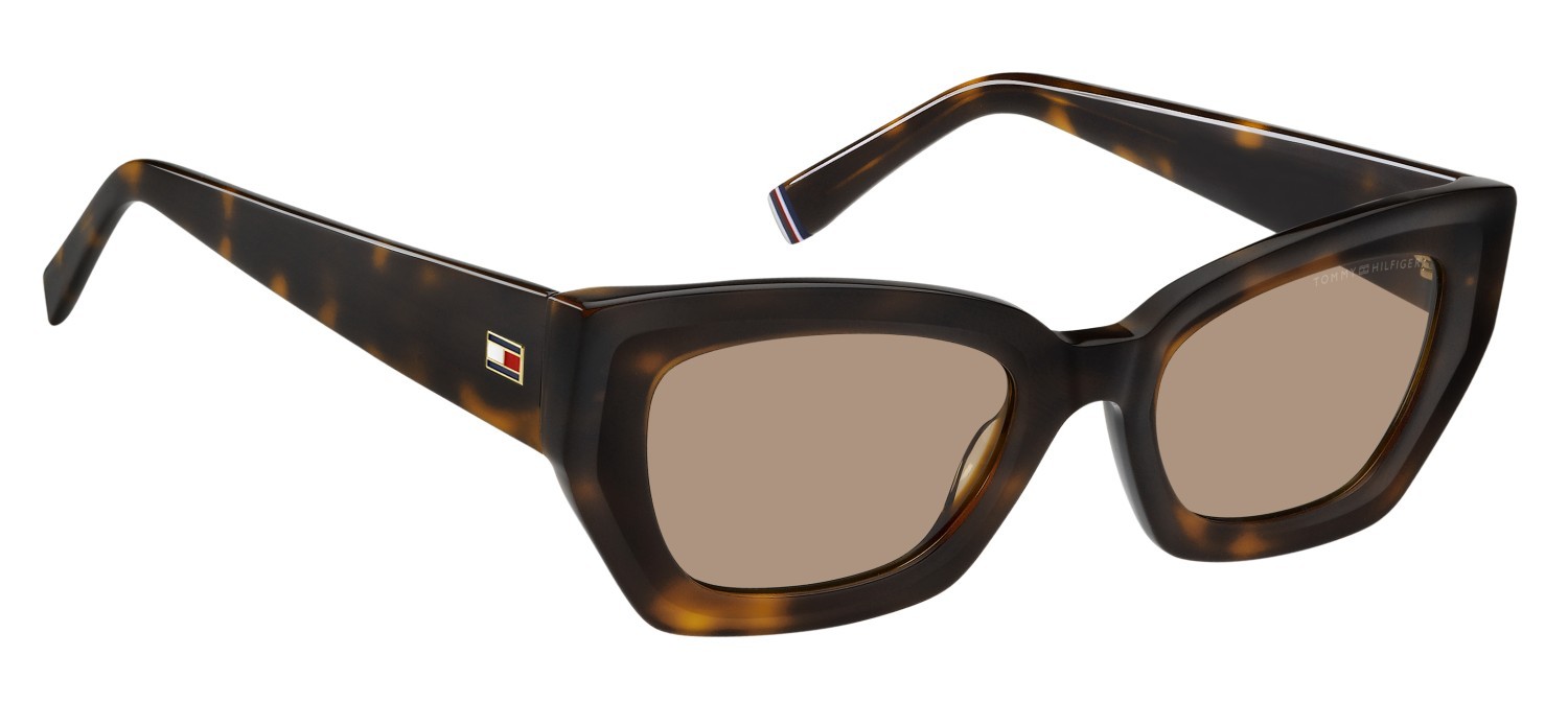 Occhiali da sole Tommy Hilfiger Th 2254/S 208130 05L 70 colore havana 2 forma cat eye lenti brown