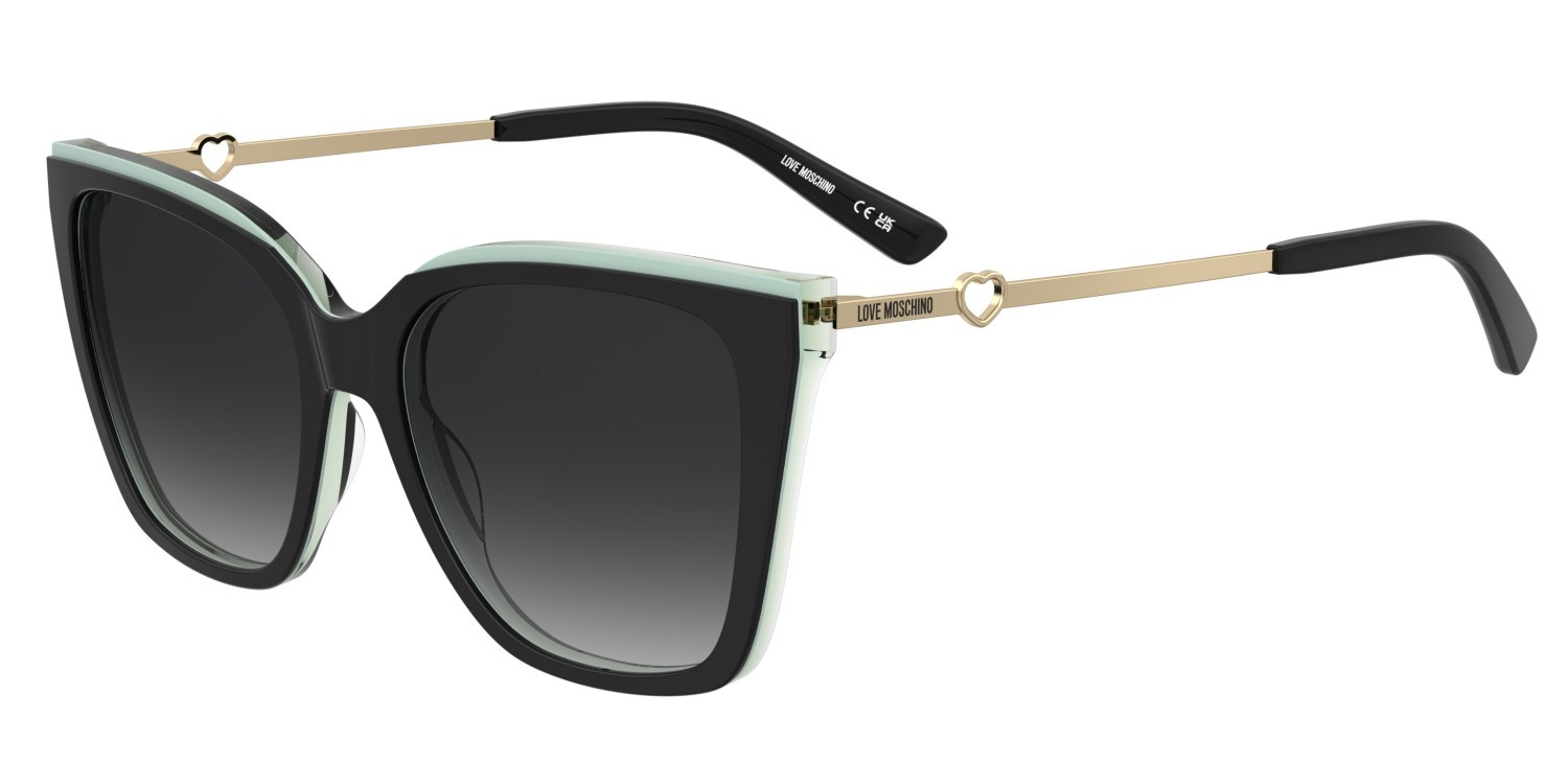 Sunglasses Moschino Love Mol094/S 208131 SDK 9O color black multicolor shape square lenses dark grey shaded