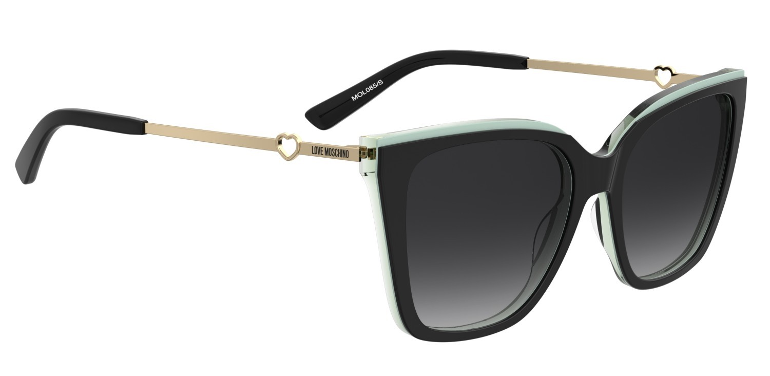 Sunglasses Moschino Love Mol094/S 208131 SDK 9O color black multicolor shape square lenses dark grey shaded