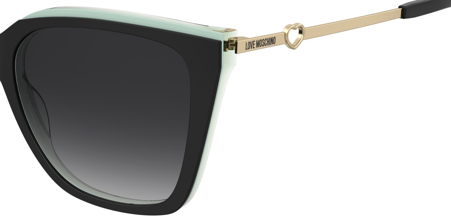 Sunglasses Moschino Love Mol094/S 208131 SDK 9O color black multicolor shape square lenses dark grey shaded