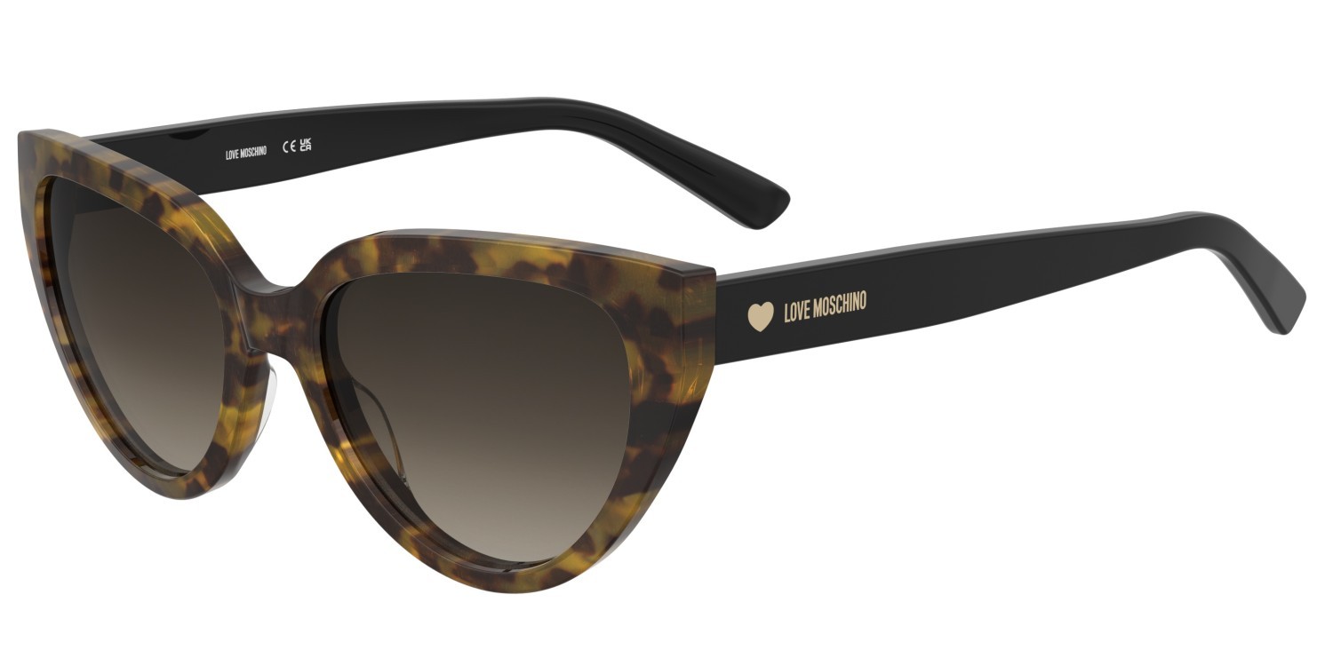 Occhiali da sole Moschino Love Mol095/S 208132 086 HA colore havana forma cat eye lenti brown shaded