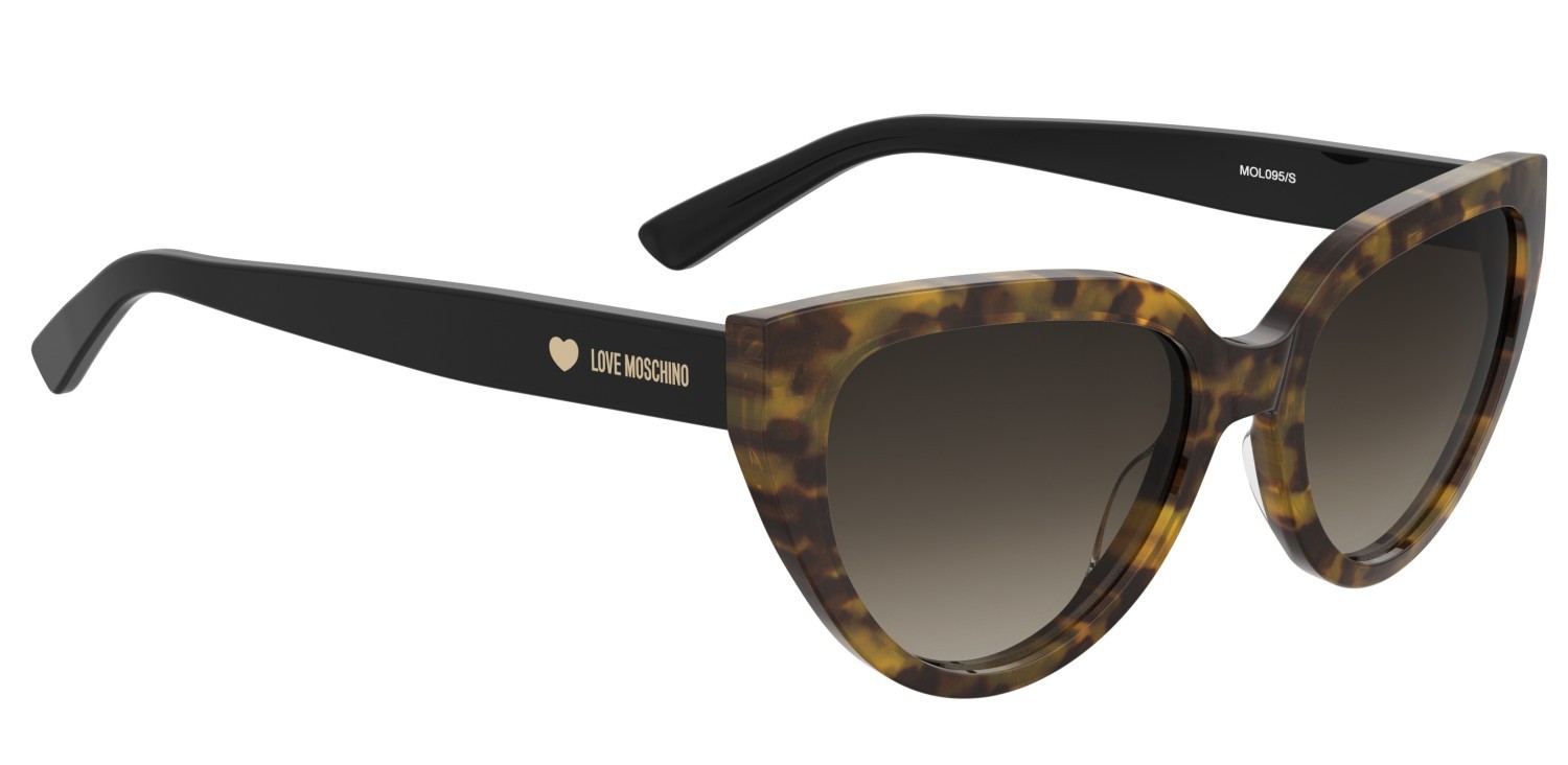 Occhiali da sole Moschino Love Mol095/S 208132 086 HA colore havana forma cat eye lenti brown shaded