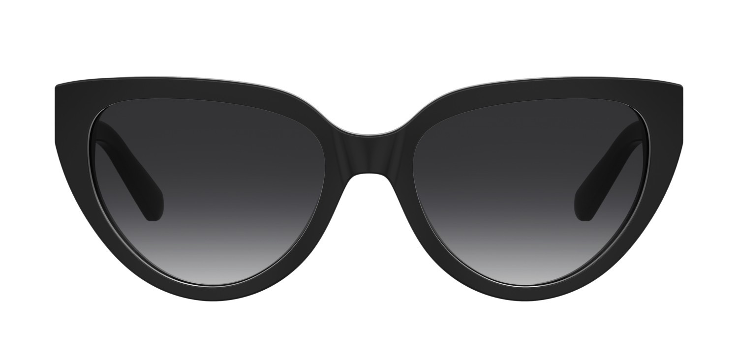 Occhiali da sole Moschino Love Mol095/S 208132 807 9O colore black forma cat eye lenti dark grey shaded