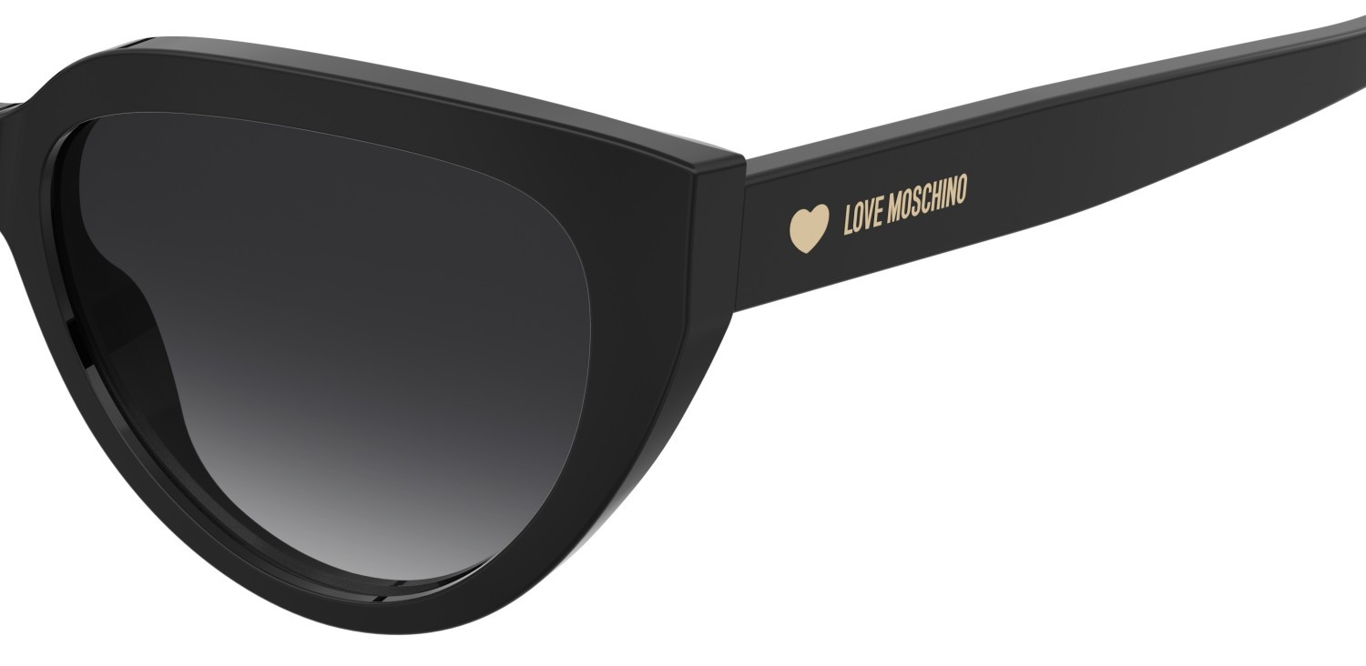 Occhiali da sole Moschino Love Mol095/S 208132 807 9O colore black forma cat eye lenti dark grey shaded