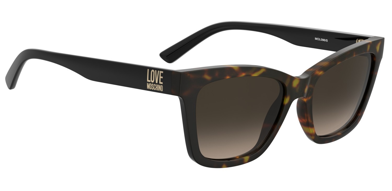 Sunglasses Moschino Love Mol096/S 208133 086 HA color havana shape rectangle lenses brown shaded