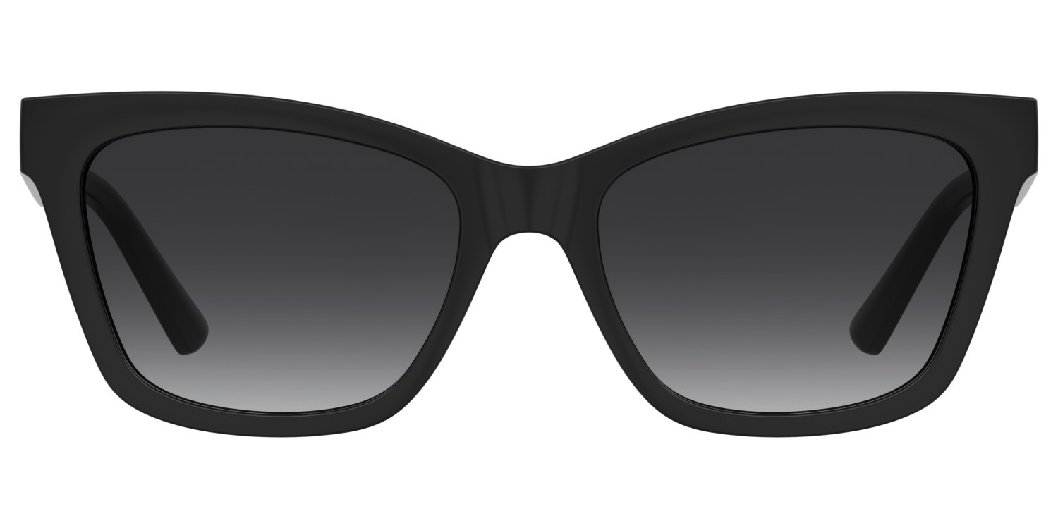 Sunglasses Moschino Love Mol096/S 208133 807 9O color black shape rectangle lenses dark grey shaded