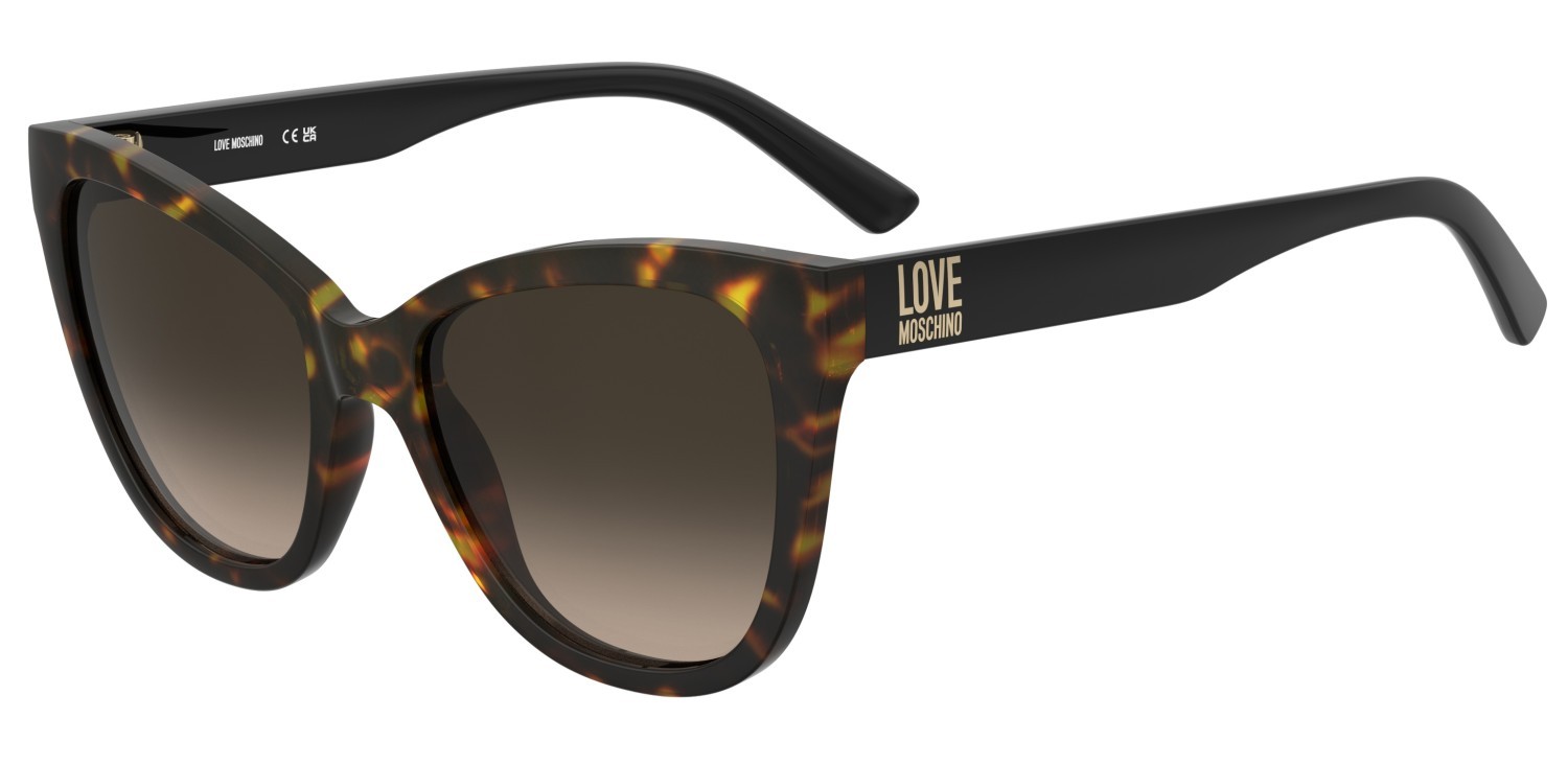 Sunglasses Moschino Love Mol097/S 208134 086 HA color havana shape cat eye lenses brown shaded