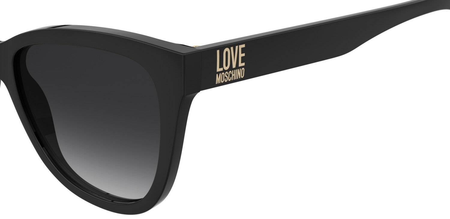 Sunglasses Moschino Love Mol097/S 208134 807 9O color black shape cat eye lenses dark grey shaded