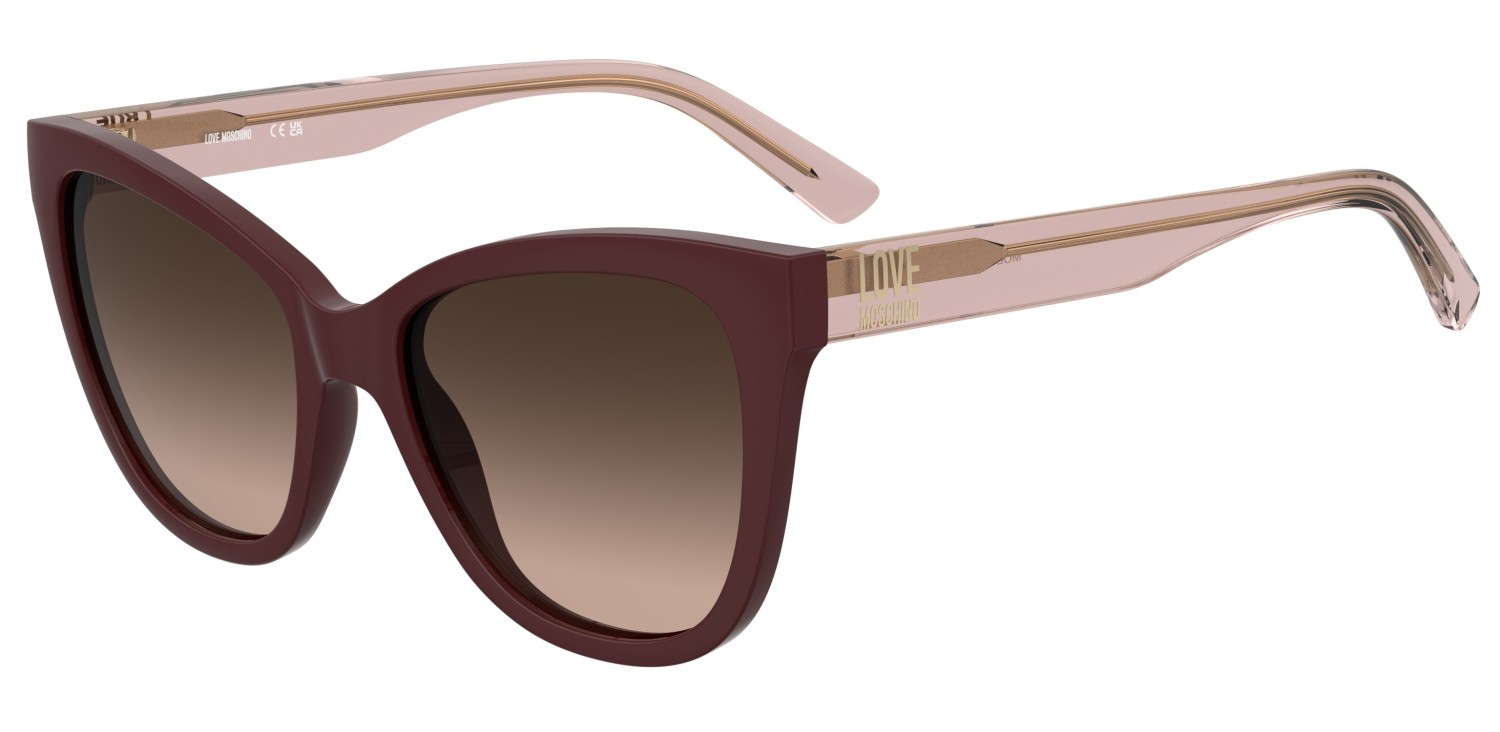 Occhiali da sole Moschino Love Mol097/S 208134 LHF HA colore burgundy 2 forma cat eye lenti brown shaded