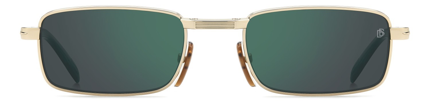 Sunglasses David Beckham Db 99/ORIGAMI 208139 PEF MT color gold green shape rectangle lenses green mirror