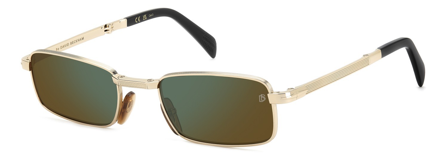 Occhiali da sole David Beckham Db 99/ORIGAMI 208139 RHL MT colore gold black 2 forma rettangolare lenti green mirror