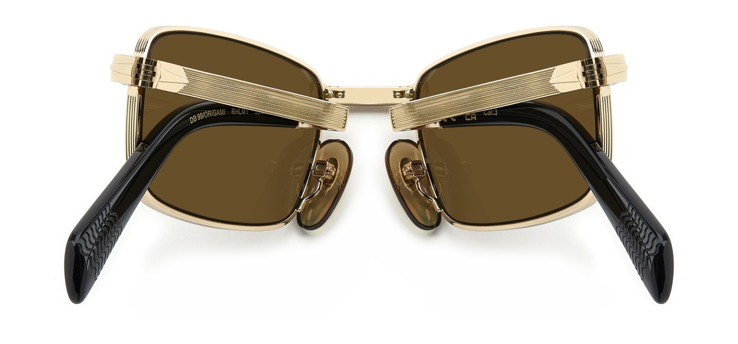 Occhiali da sole David Beckham Db 99/ORIGAMI 208139 RHL MT colore gold black 2 forma rettangolare lenti green mirror
