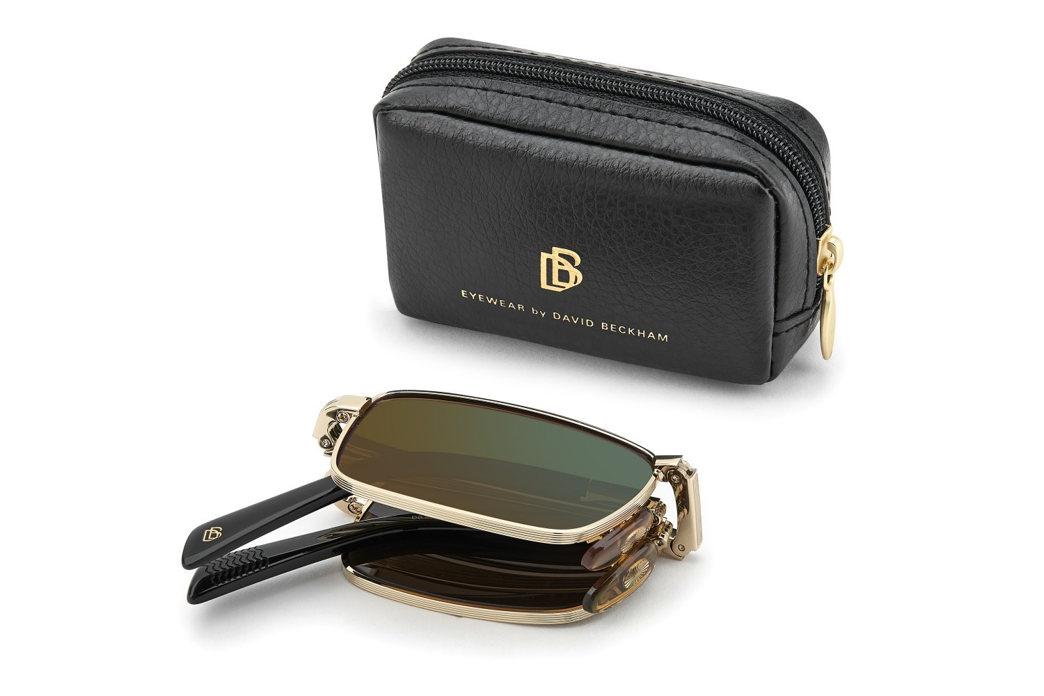 Occhiali da sole David Beckham Db 99/ORIGAMI 208139 RHL MT colore gold black 2 forma rettangolare lenti green mirror