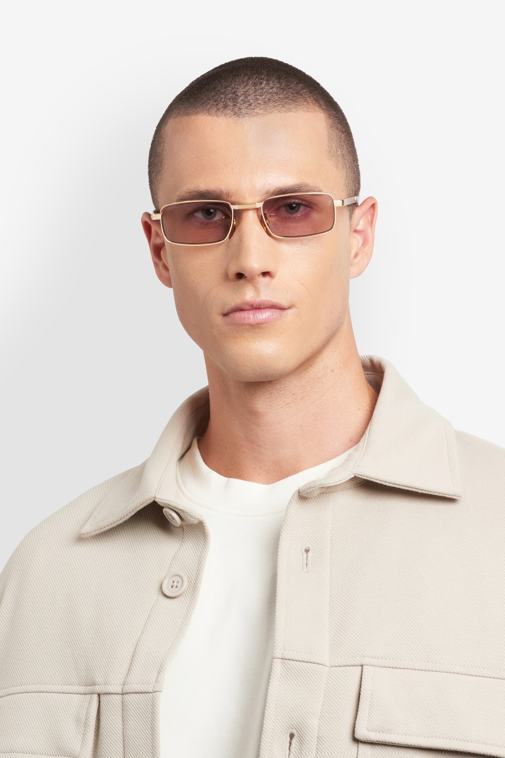 Sunglasses David Beckham Db 99/ORIGAMI 208139 T5U KE color gold brown horn shape rectangle lenses violet to grey photochromatic