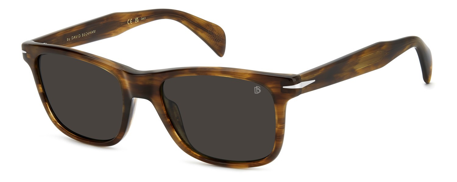 Sunglasses David Beckham Db 1197/S 208140 EX4 IR color brown horn shape rectangle lenses grey