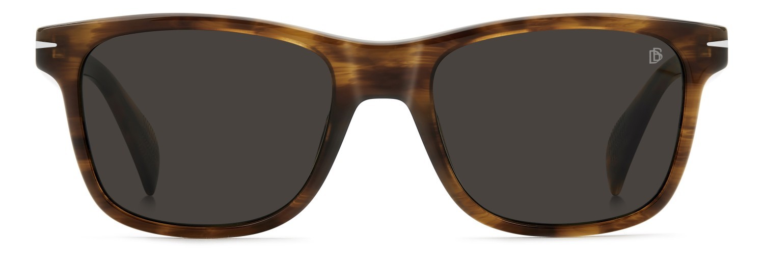 Sunglasses David Beckham Db 1197/S 208140 EX4 IR color brown horn shape rectangle lenses grey