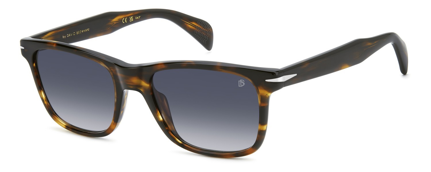 Sunglasses David Beckham Db 1197/S 208140 WR9 08 color brown havana shape rectangle lenses dk blue shaded