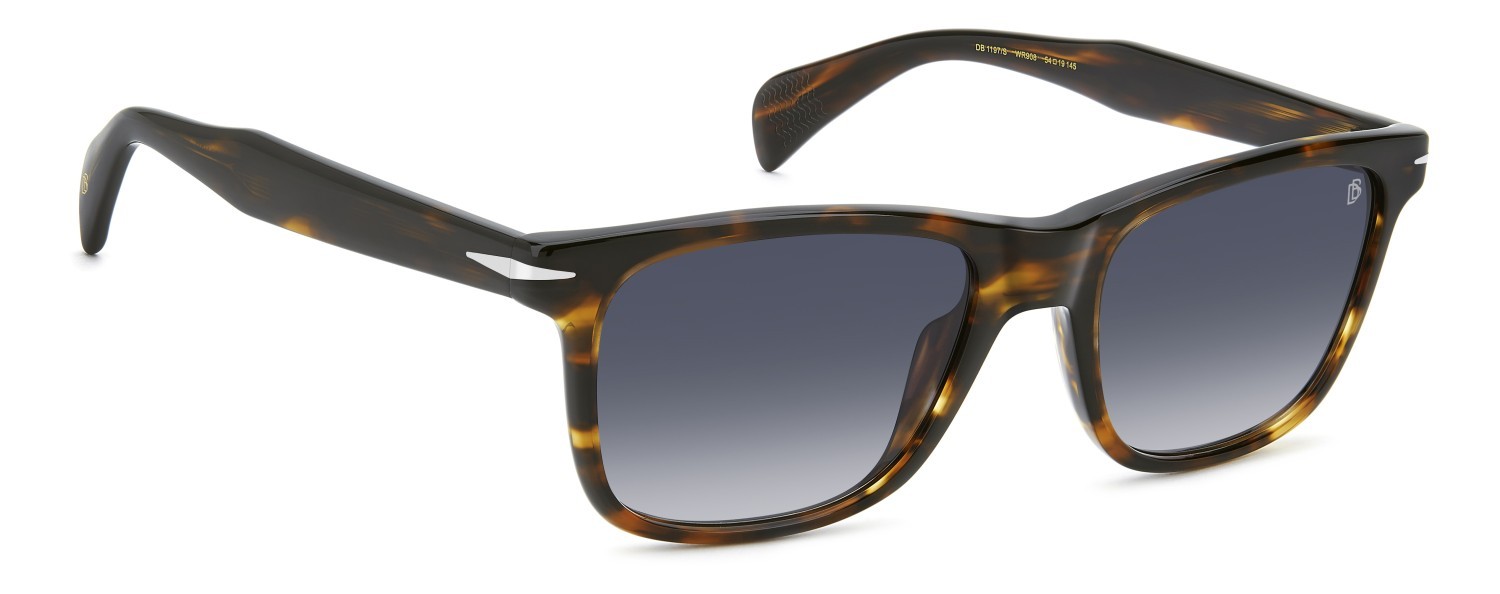 Sunglasses David Beckham Db 1197/S 208140 WR9 08 color brown havana shape rectangle lenses dk blue shaded