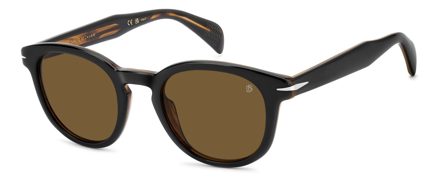 Sunglasses David Beckham Db 1198/S 208141 05K 2M color black striped brown shape pantos lenses brown antireflex