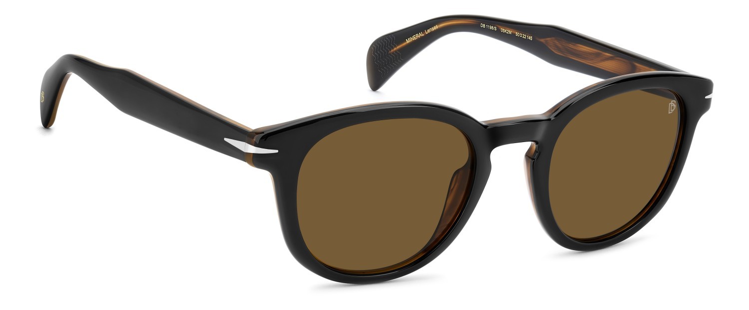 Sunglasses David Beckham Db 1198/S 208141 05K 2M color black striped brown shape pantos lenses brown antireflex