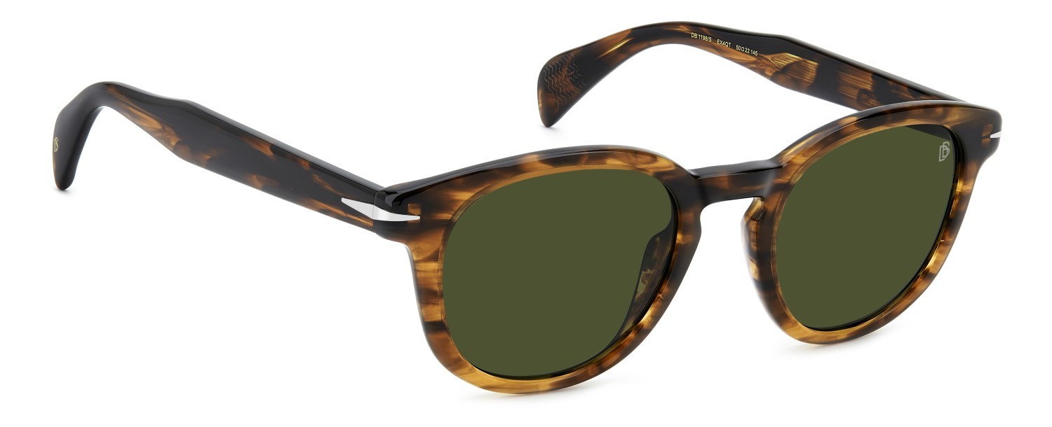 Sunglasses David Beckham Db 1198/S 208141 EX4 QT color brown horn shape pantos lenses green