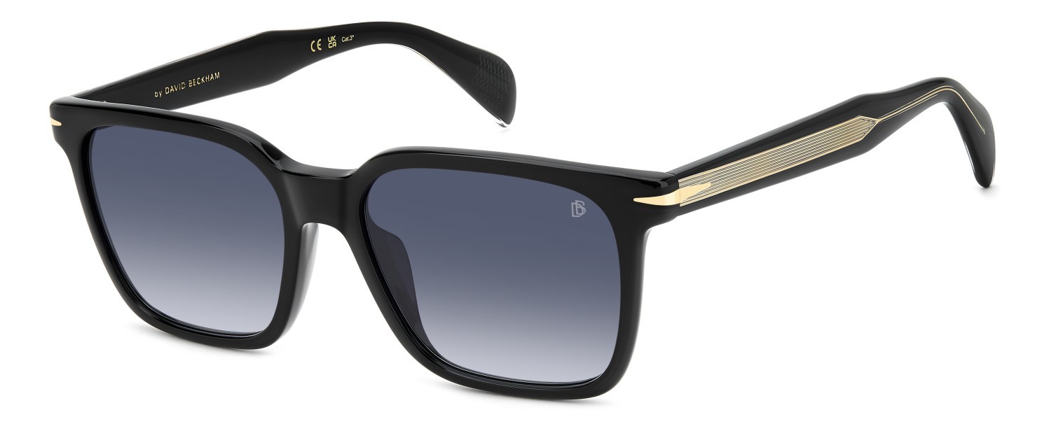 Sunglasses David Beckham Db 1199/G 208142 807 08 color black shape square lenses dk blue shaded