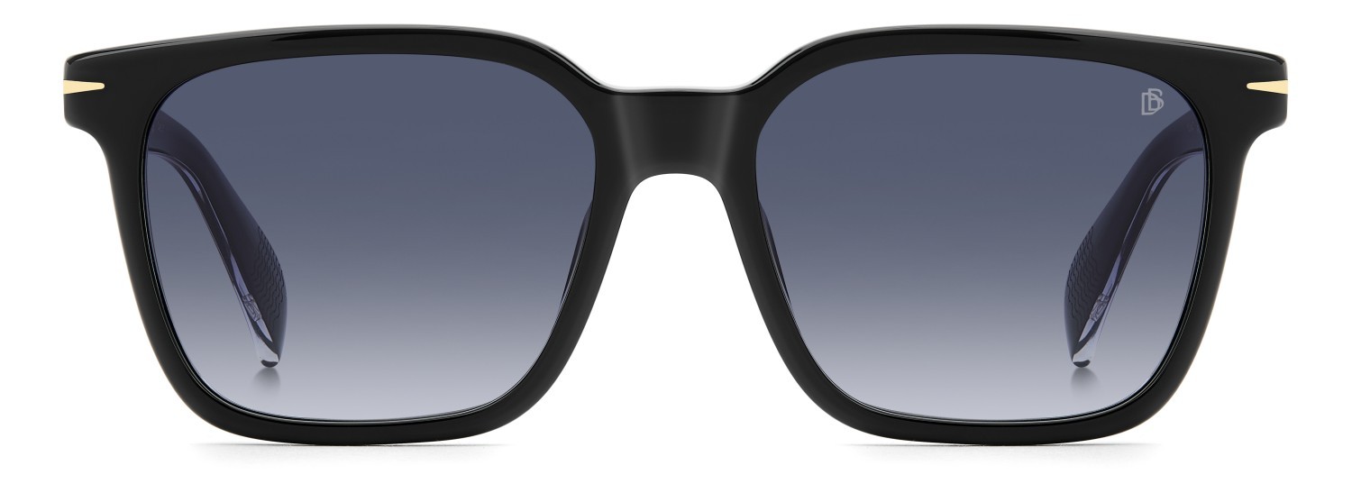 Sunglasses David Beckham Db 1199/G 208142 807 08 color black shape square lenses dk blue shaded