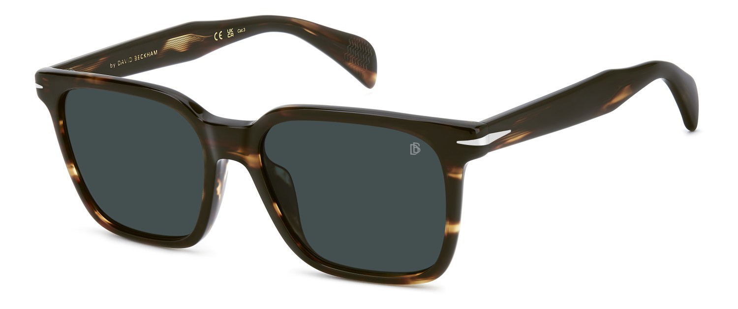 Sunglasses David Beckham Db 1199/G 208142 EX4 KU color brown horn shape square lenses blue