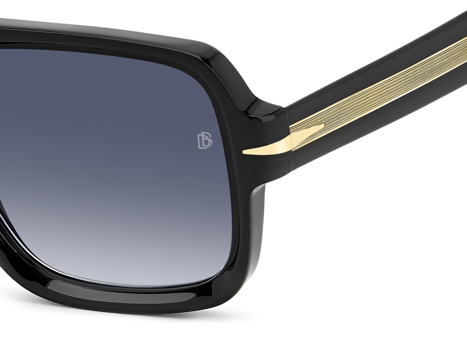 Sunglasses David Beckham Db 7151/S 208145 807 08 color black shape square lenses dk blue shaded