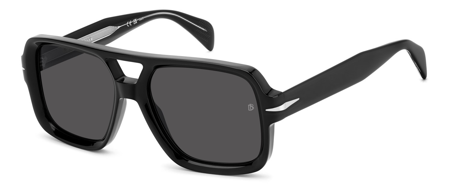 Occhiali da sole David Beckham Db 7151/S 208145 807 IR colore black forma quadrato lenti grey