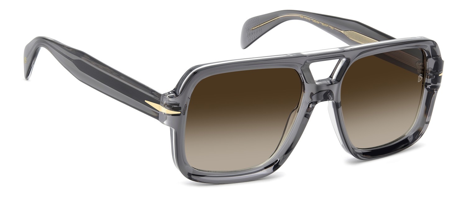 Sunglasses David Beckham Db 7151/S 208145 CBL HA color grey crystal shape square lenses brown shaded