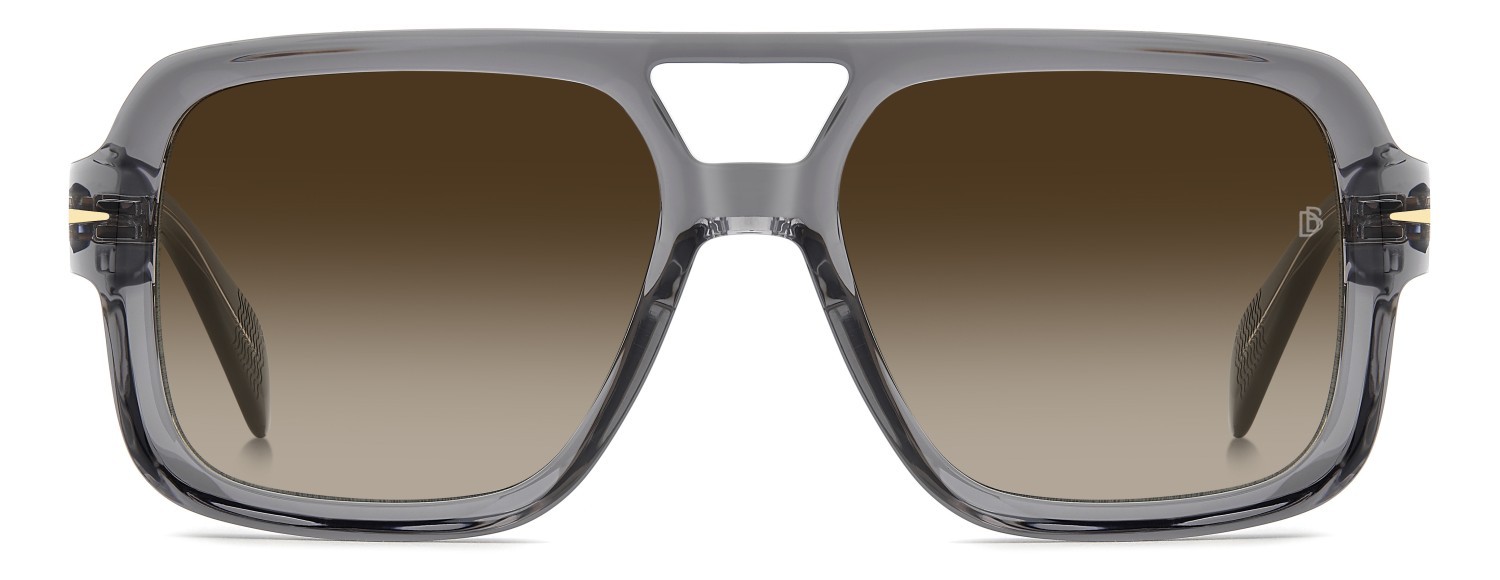 Sunglasses David Beckham Db 7151/S 208145 CBL HA color grey crystal shape square lenses brown shaded