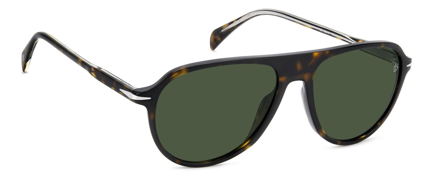 Sunglasses David Beckham Db 1200/S 208146 086 O7 color havana shape aviator lenses green lightgreen antireflex