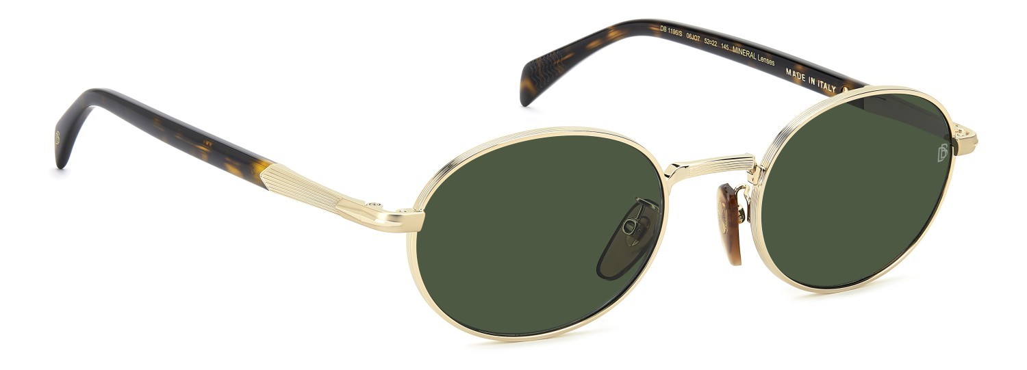 Sunglasses David Beckham Db 1196/S 208147 06J O7 color gold havana shape oval lenses green lightgreen antireflex