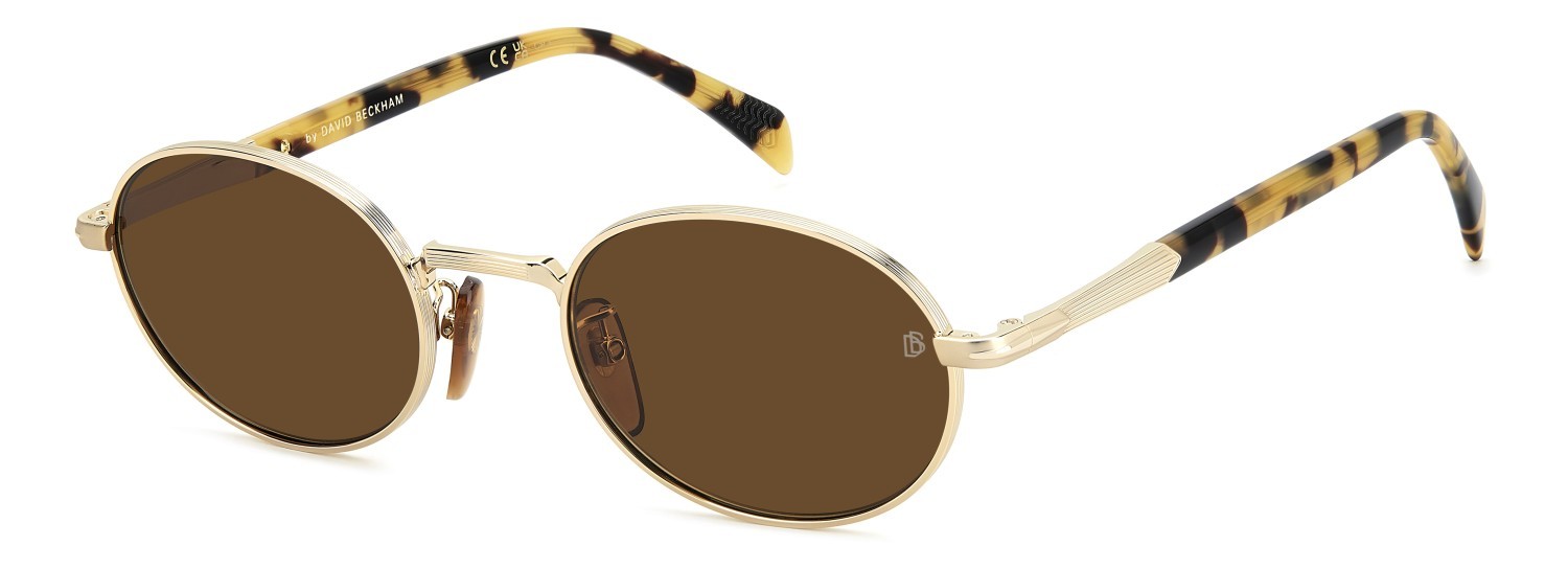 Sunglasses David Beckham Db 1196/S 208147 HM2 70 color gold honey havana shape oval lenses brown