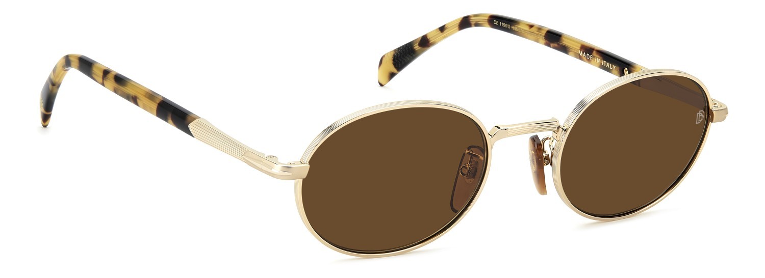 Sunglasses David Beckham Db 1196/S 208147 HM2 70 color gold honey havana shape oval lenses brown