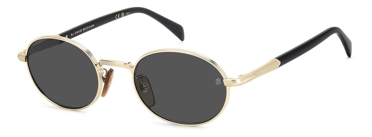 Sunglasses David Beckham Db 1196/S 208147 RHL IR color gold black 2 shape oval lenses grey