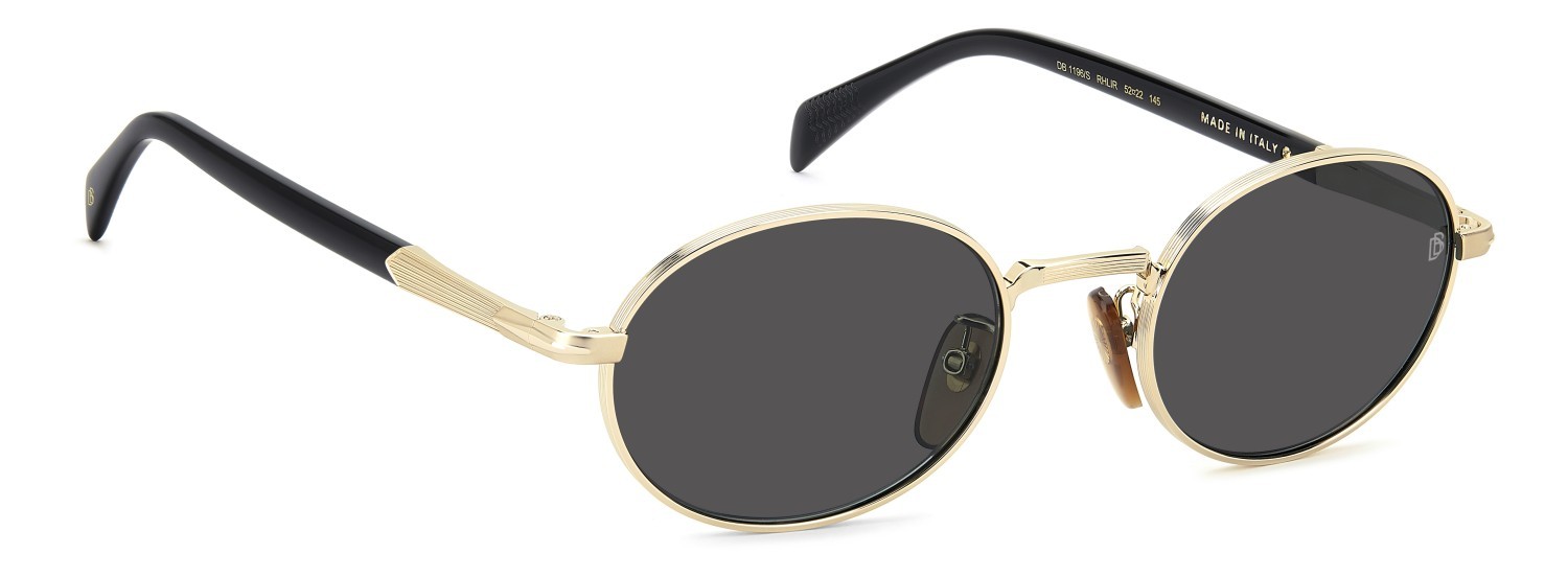 Sunglasses David Beckham Db 1196/S 208147 RHL IR color gold black 2 shape oval lenses grey