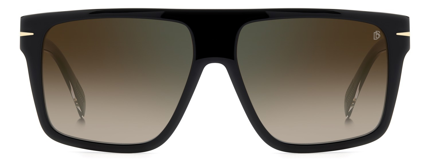 Sunglasses David Beckham Db 7149/S 208151 807 QY color black shape square lenses brown shaded green mirror