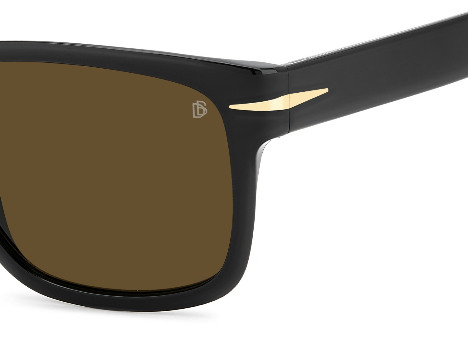 Sunglasses David Beckham Db 7150/S 208152 807 70 color black shape rectangle lenses brown