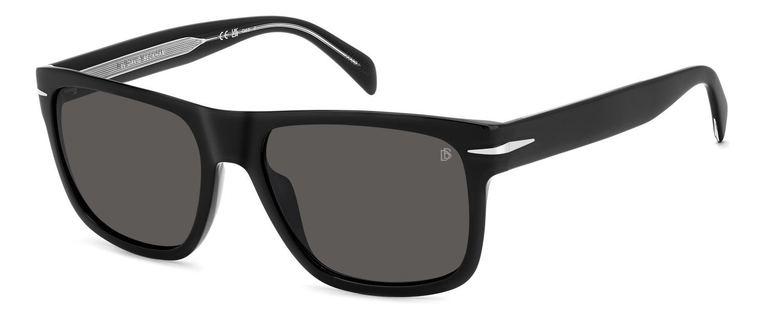 Sunglasses David Beckham Db 7150/S 208152 807 M9 color black shape rectangle lenses grey polarized