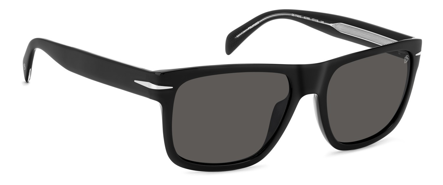Sunglasses David Beckham Db 7150/S 208152 807 M9 color black shape rectangle lenses grey polarized
